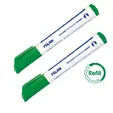 Маркер за бяла дъска презареждащ MILAN зелен 2 броя