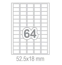 Самозалепващи етикети 52.5x18 64 бр.