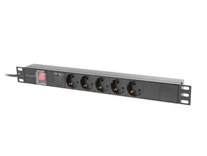 Разклонител Lanberg power distribution unit (pdu) 19' 1U 16a 2m 5x schuko outlets black