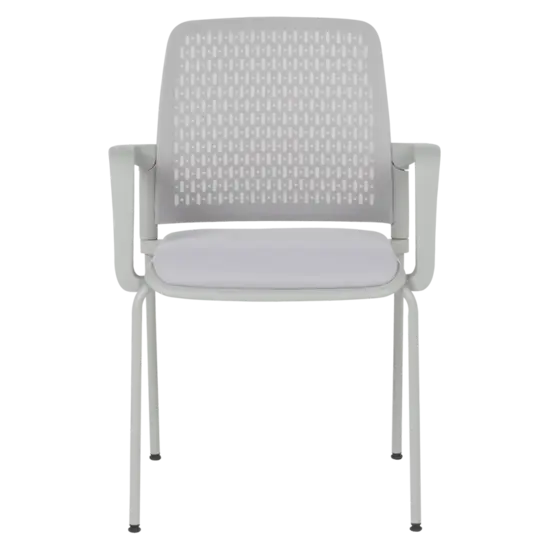 Посетителски стол ЛИМБО-сниман отпред, сива дамаска,