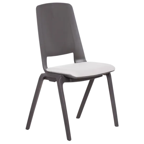 Посетителски стол ЛЕВЕНА- бял цвят дамаска