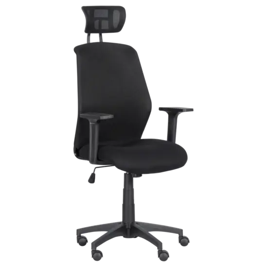 Директорски стол ДЕНИЦА- черен меш, черна дамаска