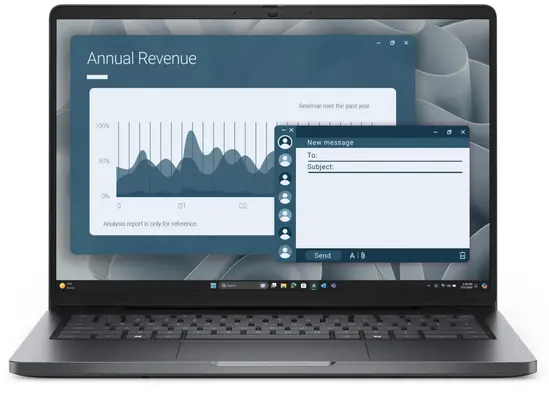 Лаптоп Dell Pro 14 PC14255, AMD Ryzen 5 PRO 230 (22 MB cache, 6cores,  up to 4.9 GHz, 16 TOPS NPU), 14" FHD+(1920x1200) IPS, 300nits AG, 16 GB: 1 x 16 GB, DDR5, 5600 MTs, 512 GB SSD, AMD Radeon 760M graphics, FHD HDR IR Cam and Mic, Wi-Fi 6E, FPR, Backli