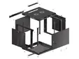 Комуникационен шкаф Lanberg rack cabinet 19' wall-mount 9U600x600 for self-assembly with metal door black (flat pack)