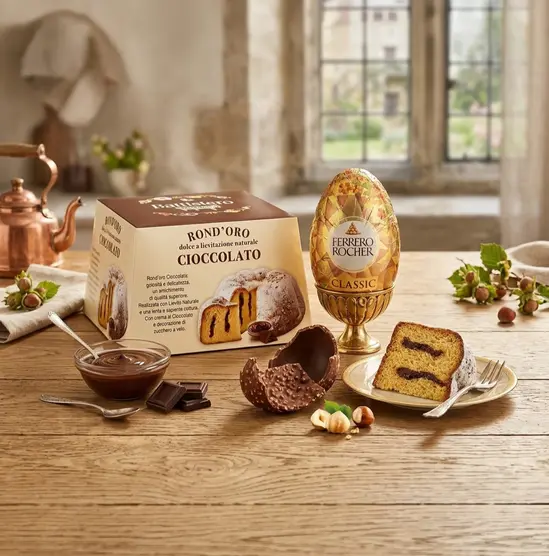 шоколадов кекс и яйце ferrero rocher