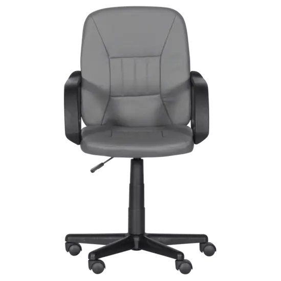 Работен стол МИНА- сниман отпред, сива еко кожа