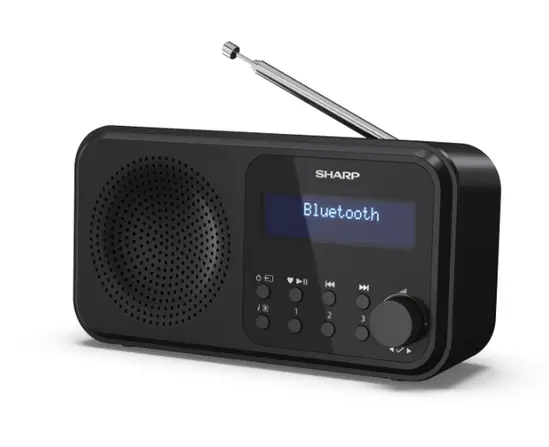 Радио Sharp Radios DR-P420(BK), PORTABLE DIGITAL RADIO, Bluetooth 5.0, 20 DAB+DABFM, Auto timedate, LCD Display, Dual alarm,Micro USB x1 (power supply),3.5mm Headphone jack  line-out, Black
