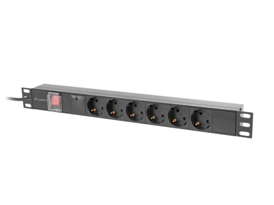 Разклонител Lanberg power distribution unit (pdu) 19' 1U 16a 2m 6x schuko outlets black