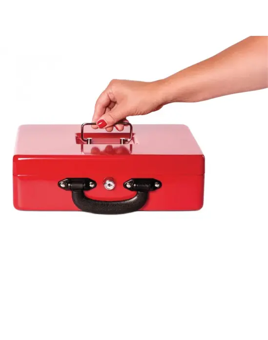 Метална кутия с евро монетник 300х245х93 мм- затворена, с дръжка