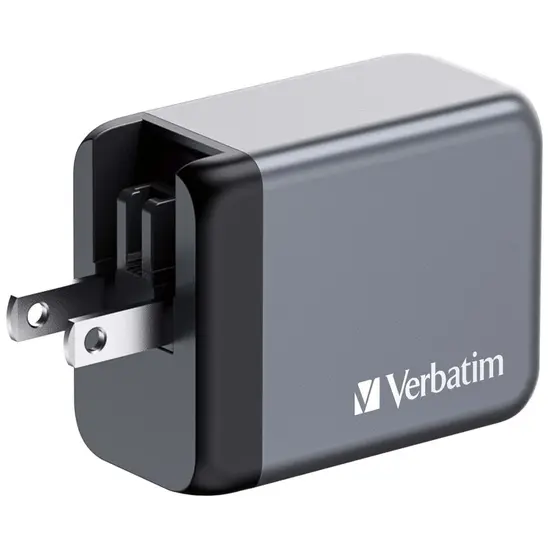 Зарядно устройство Verbatim GNC-65 GaN Charger 3 Port 65W USB AC (EUUKUS)