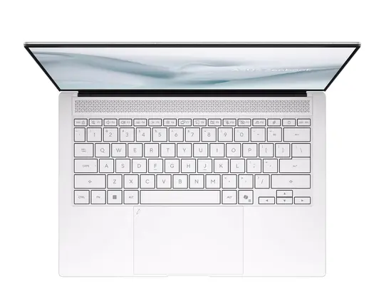 Лаптоп Asus Zenbook S UX5406AA-SU300XNA, Intel Ultra 9 386H 2.1 GHz (18MB Cache, up to 4.9 GHz,,14.0 OLED WQXGA+(WQ+) 2880*1800 500nits(HDR 1100nits) Glare , 120Hz, Glare , 32GB LPDDR5X on BD,1TB SSD, Backlit Kbd, Windows 11 Pro,Scandinavian White