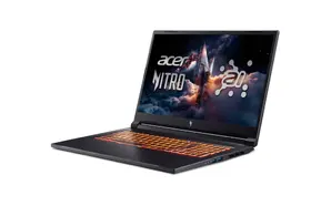 Лаптоп Acer Nitro V17, NG-ANV17-41-R14D, AMD Ryzen R7 260 AI ( up to 5.1GHz, 16MB), 17.3" FHD(1920x1080)IPS 144Hz, 1*16GB DDR5 (1 slot free), 1024GB PCIe NVMe SSD, NVIDIA GeForce RTX 4050 6GB GDDR6, Wi-Fi AX, BT, Win 11 Home, Black