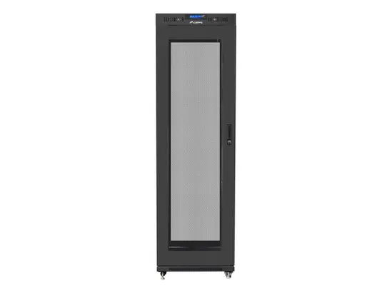 Комуникационен шкаф Lanberg rack cabinet 19' free-standing 42U600x1000 (flat pack) with mesh door lcd black v2