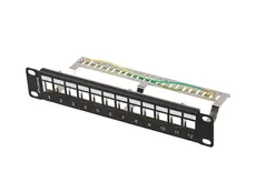 Пач панел Lanberg patch panel blank 12 port 1U 10' ftp for keystone modules black v2