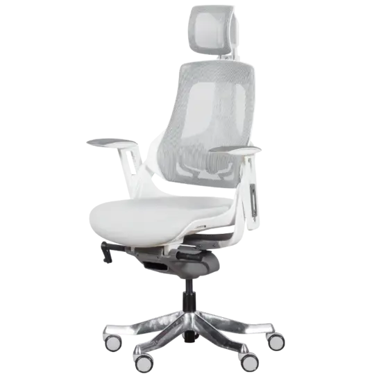 Директорски стол АЛЕКО- бял цвят, сниман отстрани