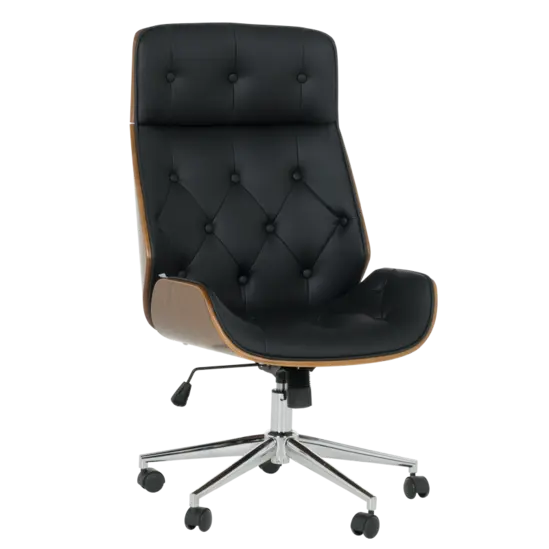 Директорски стол АРСЕН- снимка отпред, черна еко кожа