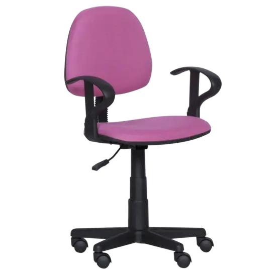 Детски стол ЛИЛИ - снимка отпред, черна база, розов цвят