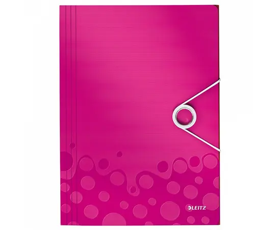 Папка с ластик и 3 капака Leitz WOW розова