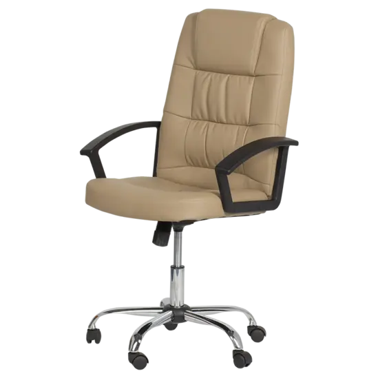 Директорски стол ГРЕГ-снимка отстрани, хромирана кръстачка