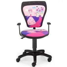 Детски стол Princess- черен полипропилен, с принцеси