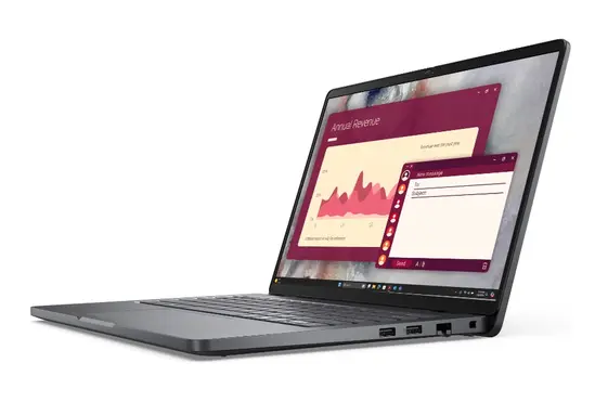 Лаптоп Dell Pro 14 PC14250, Intel Core 5 120U (10 cores, up to 5.0 GHz), 14" FHD+(1920x1200) IPS, 300nits AG, 16 GB: 1 x 16 GB, DDR5, 5200 MTs, 512 GB SSD, Intel graphics, FHD HDR IR Cam and Mic, Wi-Fi 6E, FPR, Backlit Kb, Ubuntu, Magnetite, 3Y PS