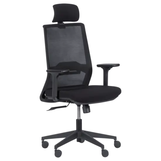 Директорски стол ВАЛТЕР-снимка отстрани, черен