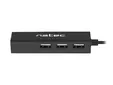 USB хъб Natec usb 2.0 hub dragonfly 3x port usb 2.0 usb+rj45