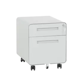 Метален контейнер T BTL с 2 чекмеджета - сниман отпред, сив цвят, затворени чекмеджета