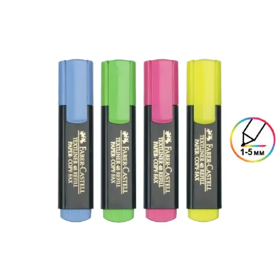 Текст маркер Faber-Castell Textliner 48 комплект 4 цвята