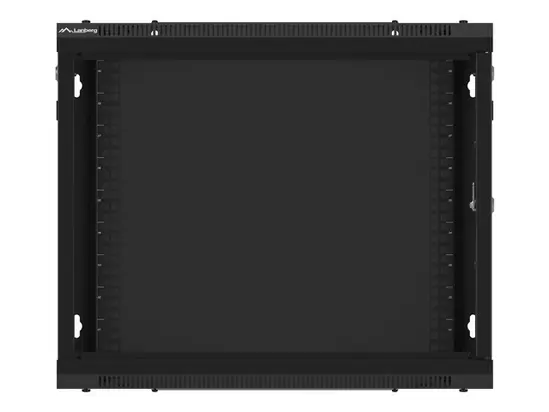 Комуникационен шкаф Lanberg rack cabinet 19' wall-mount 9U600x450 for self-assembly with metal door  black (flat pack)