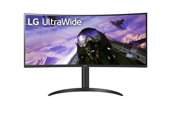 Монитор LG 34WP65CP-B, 34' UltraWide AG, Curved VA, 5ms, 1ms MBR, CR 3000:1, 300 cdm2, 21:9, QHD 3440x1440, HDR10, AMD FreeSync, sRGB 99%, 160Hz, HDMI, DisplayPort, Speaker Maxx Audio 7Wx2, Tilt, Height Adjustable, Headphone Out, Black