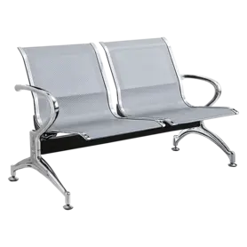 Посетителска пейка BTL 42- снимка отпред, с две места за сядане, хром