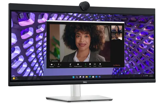 Монитор Dell P3424WEB, 34' Curved Video Conferencing, WQHD AG, IPS, 21:9, 5ms, 1000:1, 300 cdm2, (3440x1440 ), 99% sRGB, HDMI, DP, USB-C, USB 3.2 hub, RJ45, ComfortView Plus, Height Adjustable, Swivel, Tilt, Black