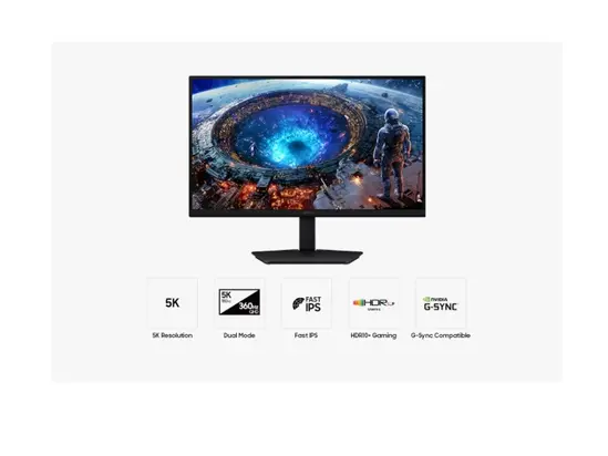 Монитор Samsung 27'' LS27HG806SU Odyssey IPS G8 5K 5120 x 2880 180Hz / QHD 360Hz Black + Logitech G102 Mouse, Lightsync RGB, 8000 DPI, 6 Programmable Buttons, Black
