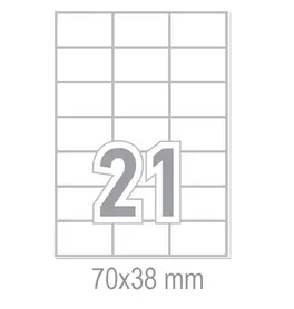 Самозалепващи етикети 70x38 21 бр.