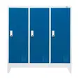 Метален гардероб с 3 отделения 120x40x120 см 4 цвята - син, затворен, сниман отпред
