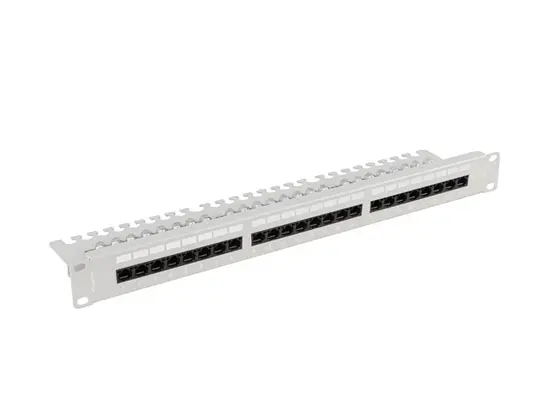 Пач панел Lanberg patch panel 24 port 1U 19' CAT.5e utp with cable organizer grey