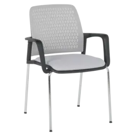 Посетителски стол КАВО- сив цвят дамаска