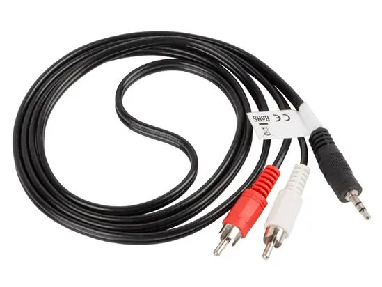Кабел Lanberg mini jack 3.5mm (M) 3 pin - 2X RCA  (chinch) (M) cable 1.5m