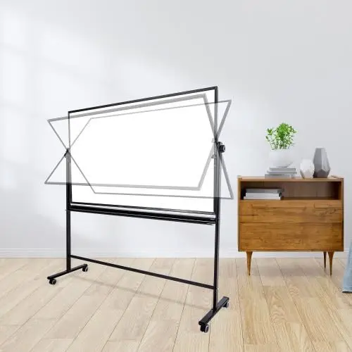 Бяла магнитна дъска 90х150 см мобилна - снимана в офис среда