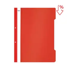 Папка PVC с перфорация червена с пиктограма