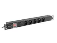 Разклонител Lanberg power distribution unit (pdu) 19' 1U 10a 2m 5x french outlets black c14