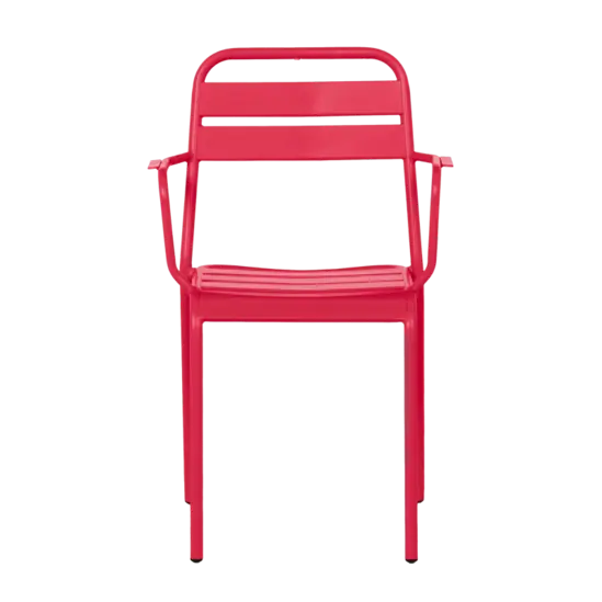 Градински стол ЛУНОРА- червен метал