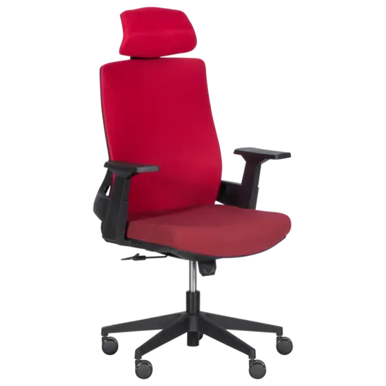 Директорски стол АЛИНА- снимка отпред, червена дамаска