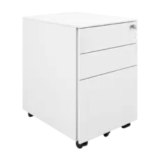 Метален контейнер ZH BTL с 3 чекмеджета - сниман отпред, затворени врати, сив