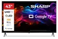 Телевизор Sharp 43HP5265E, 43" QLED Google TV, 4K Ultra HD 3840x2160 Frameless, 1 000 000:1, AQUOS, DVB-TT2CSS2, Active Motion 1000, HDR10, Dolby Atmos, Dolby Vision, Google Assistant, Google Cast, HDMI 2.1 with eARC, 3.5mm Headphone jack  line-out, 