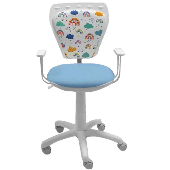 Детски стол ДЪГА- основа бяла, снимка отпред