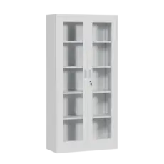 Затворен Архивен шкаф BTL E с 5 отделения и стъклени врати 185х90х40 см- сниман отпред