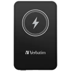 Външна батерия Verbatim MCP-5BK Power Pack 5000 mAh with UBS-C® PD 20W  Magnetic Wireless Charging 15W Black