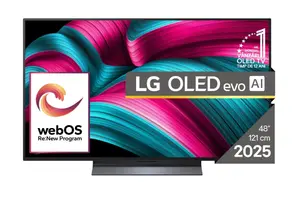 Телевизор LG OLED48C51LA, 48" UHD OLED evo, 4K (3840 x 2160), DVB-C/T2/S2, Full Cinema Screnn, Alpha 9 AI 4K Gen8, 120Hz Native (VRR 144Hz), ThinQ AI, HDR10, VRR, NVIDIA G-SYNC, AMD FreeSync, Dolby Vision, Dolby Atmos, Wi-Fi 6, Bluetooth, HDMI, USB, Airpl